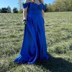 Royal blue prom dress size 14